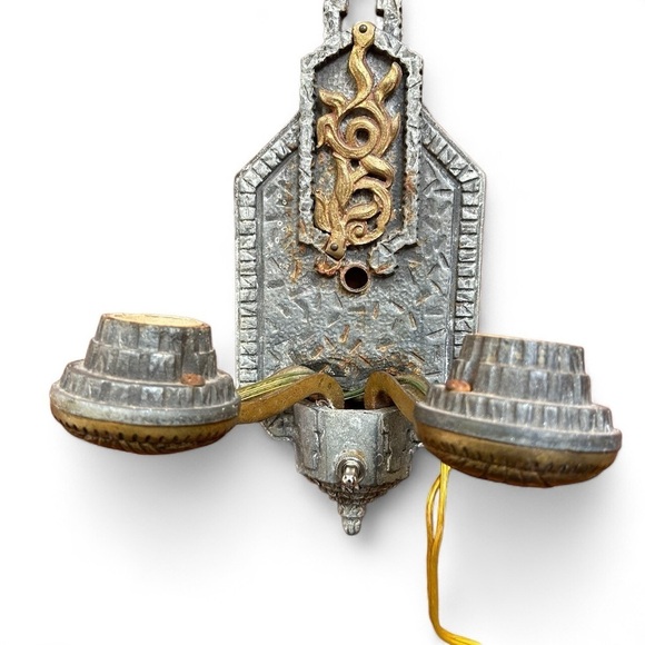 Antique 1920s Markel Gothic Art Deco MEP Inc Light Fixture Wall Sconce working - Picture 6 of 12